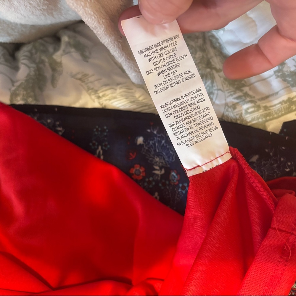 NWT Rewind sz M Red Patterned Dress sundress minidress cross-cross straps - Picture 11 of 15